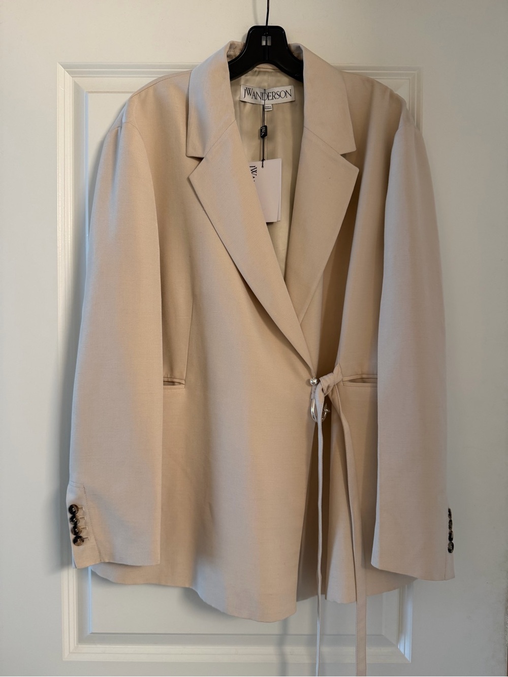 JW ANDERSON Cream Tie-Waist Blazer